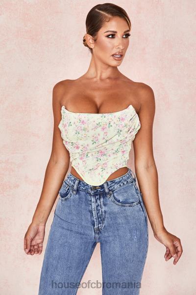 îmbrăcăminte House of CB corset floral vivienne lemon X4F68105