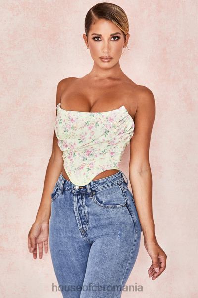îmbrăcăminte House of CB corset floral vivienne lemon X4F68105
