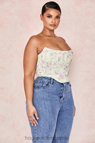 îmbrăcăminte House of CB corset floral vivienne lemon X4F68105