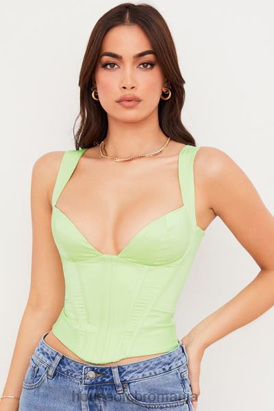 îmbrăcăminte House of CB corset liberty lime satin X4F6879