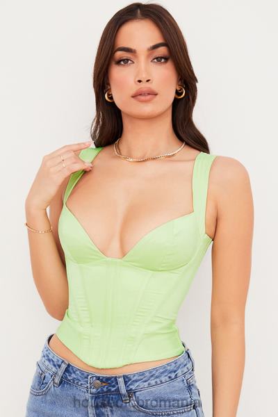 îmbrăcăminte House of CB corset liberty lime satin X4F6879