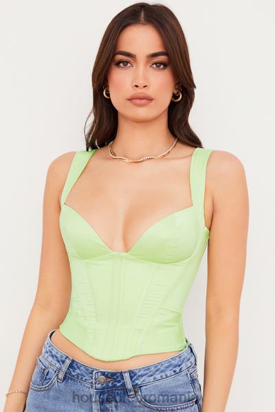 îmbrăcăminte House of CB corset liberty lime satin X4F6879