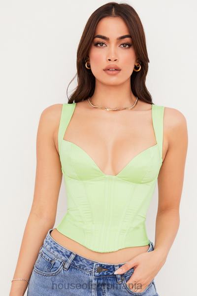 îmbrăcăminte House of CB corset liberty lime satin X4F6879