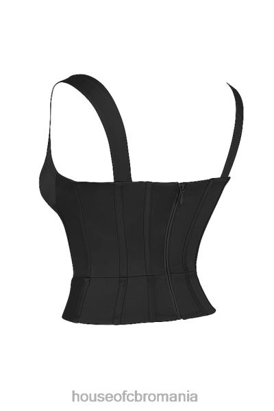 îmbrăcăminte House of CB corset liberty negru din satin X4F6876