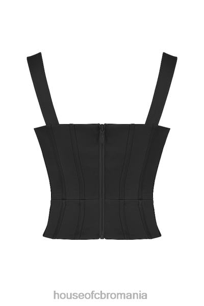 îmbrăcăminte House of CB corset liberty negru din satin X4F6876