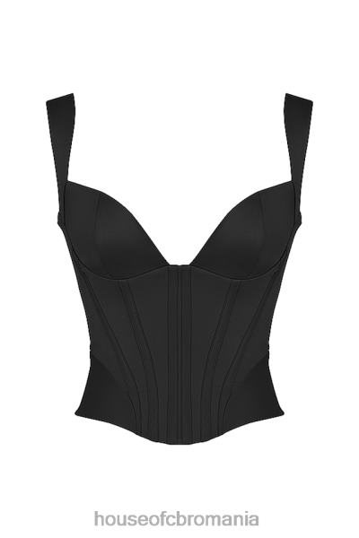îmbrăcăminte House of CB corset liberty negru din satin X4F6876