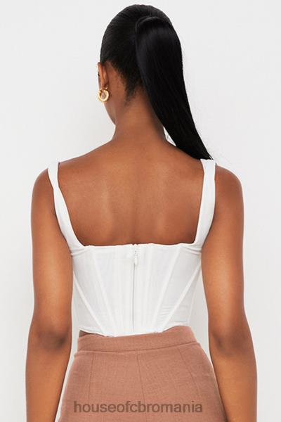 îmbrăcăminte House of CB corset ninetta din plasă albă X4F6889