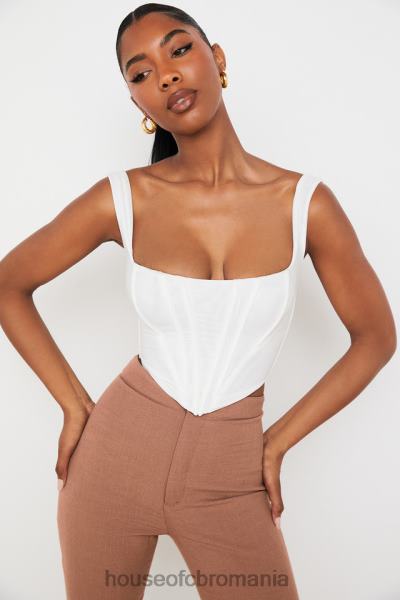 îmbrăcăminte House of CB corset ninetta din plasă albă X4F6889