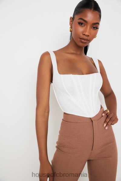 îmbrăcăminte House of CB corset ninetta din plasă albă X4F6889