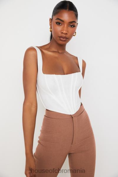 îmbrăcăminte House of CB corset ninetta din plasă albă X4F6889