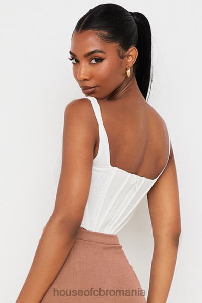 îmbrăcăminte House of CB corset ninetta din plasă albă X4F6889