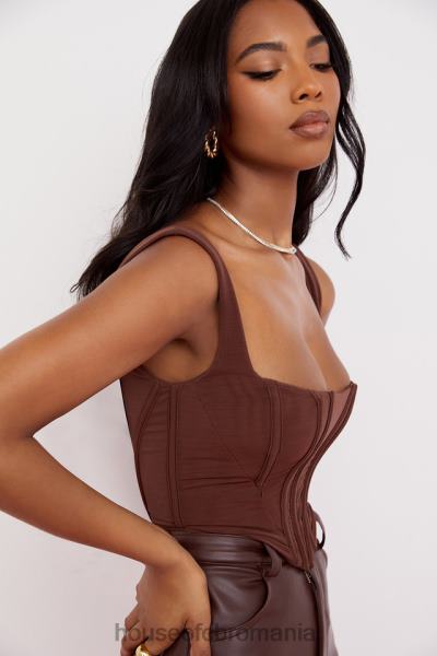 îmbrăcăminte House of CB corset ninetta din plasă de ciocolată X4F6892