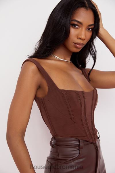îmbrăcăminte House of CB corset ninetta din plasă de ciocolată X4F6892