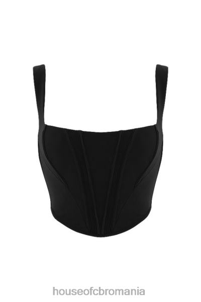 îmbrăcăminte House of CB corset ninetta din plasă neagră X4F6894