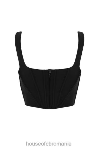 îmbrăcăminte House of CB corset ninetta din plasă neagră X4F6894