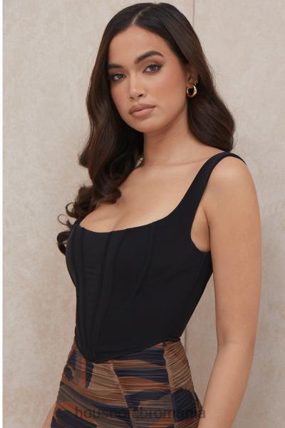 îmbrăcăminte House of CB corset ninetta din plasă neagră X4F6894