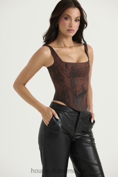 îmbrăcăminte House of CB corset rafa antic cu paragate din satin X4F6836