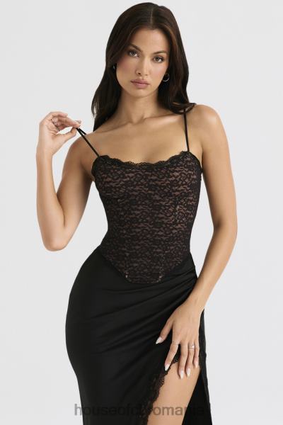 îmbrăcăminte House of CB corset romina din dantela neagra X4F6839