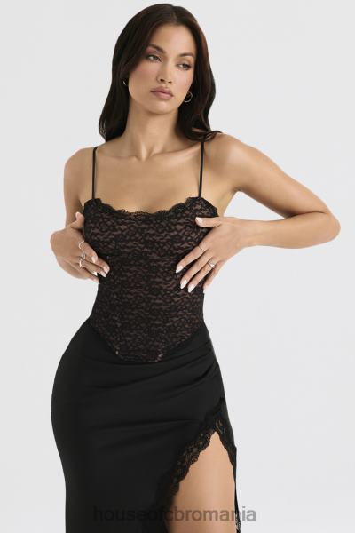 îmbrăcăminte House of CB corset romina din dantela neagra X4F6839