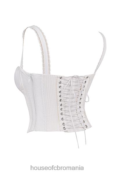 îmbrăcăminte House of CB corset spate din dantela alba gini X4F6813
