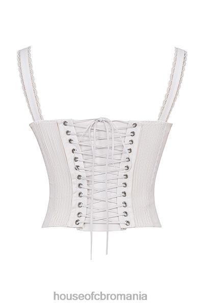 îmbrăcăminte House of CB corset spate din dantela alba gini X4F6813
