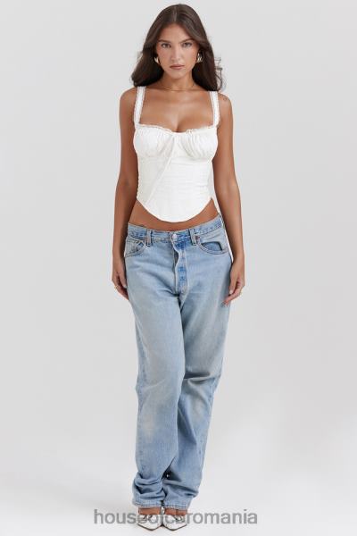 îmbrăcăminte House of CB corset spate din dantela alba gini X4F6813
