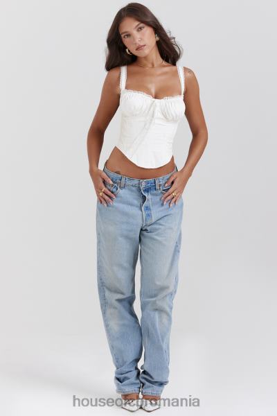 îmbrăcăminte House of CB corset spate din dantela alba gini X4F6813