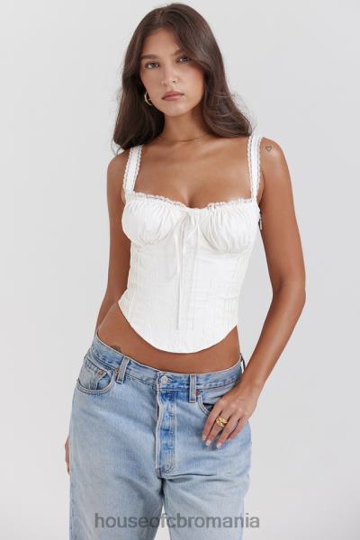 îmbrăcăminte House of CB corset spate din dantela alba gini X4F6813