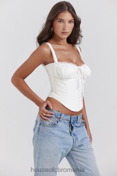 îmbrăcăminte House of CB corset spate din dantela alba gini X4F6813