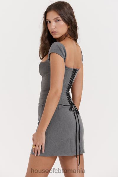 îmbrăcăminte House of CB corset spate din dantela gri rowena X4F6814