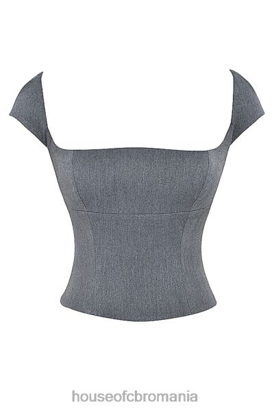 îmbrăcăminte House of CB corset spate din dantela gri rowena X4F6814