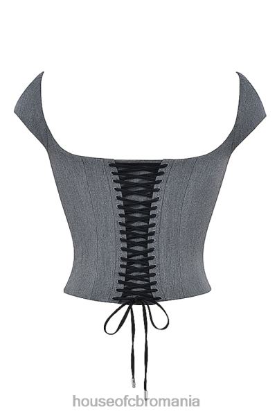 îmbrăcăminte House of CB corset spate din dantela gri rowena X4F6814