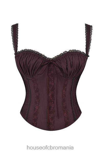 îmbrăcăminte House of CB corset spate din dantela maro bogat gini X4F6811