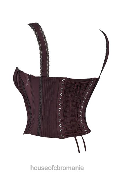 îmbrăcăminte House of CB corset spate din dantela maro bogat gini X4F6811