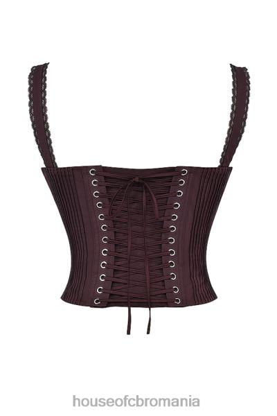 îmbrăcăminte House of CB corset spate din dantela maro bogat gini X4F6811