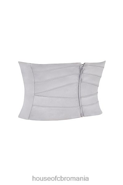 îmbrăcăminte House of CB corset sub bust din satin gri viena X4F6849