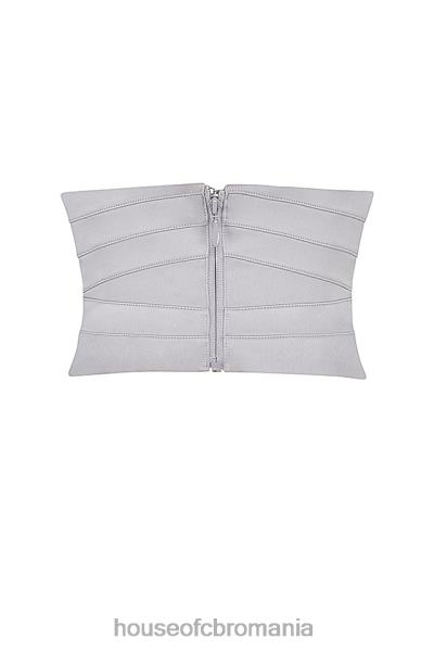 îmbrăcăminte House of CB corset sub bust din satin gri viena X4F6849
