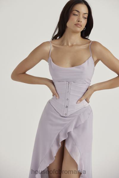 îmbrăcăminte House of CB corset sub bust din satin gri viena X4F6849