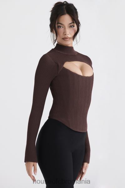 îmbrăcăminte House of CB corset tricotat georgina cacao X4F6832