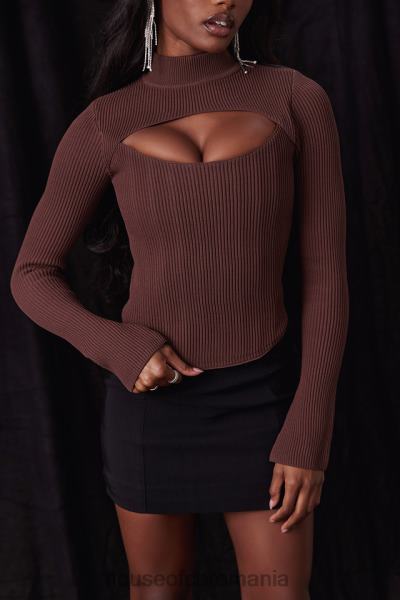 îmbrăcăminte House of CB corset tricotat georgina cacao X4F6832