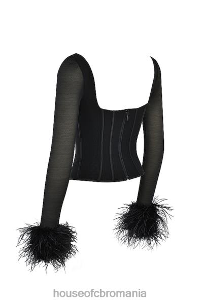 îmbrăcăminte House of CB corset tuns din plasă neagră stella X4F6870