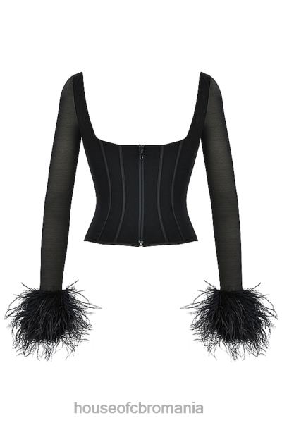îmbrăcăminte House of CB corset tuns din plasă neagră stella X4F6870