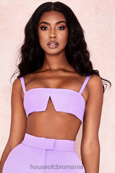 îmbrăcăminte House of CB leela violet crepe v bralet wire X4F68813