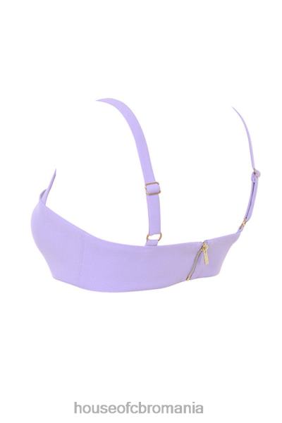 îmbrăcăminte House of CB leela violet crepe v bralet wire X4F68813