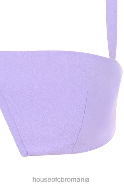 îmbrăcăminte House of CB leela violet crepe v bralet wire X4F68813