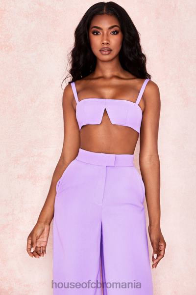 îmbrăcăminte House of CB leela violet crepe v bralet wire X4F68813