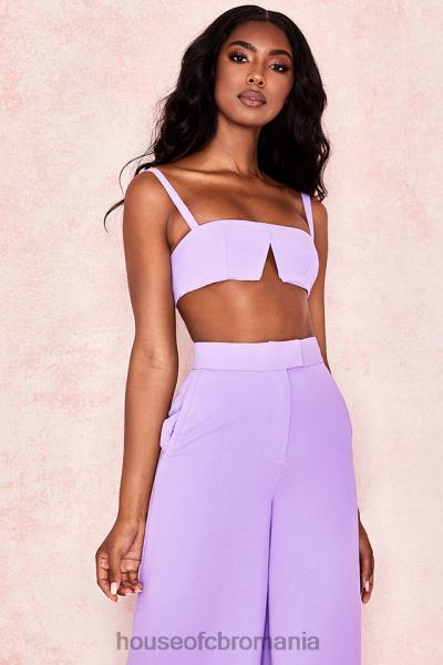 îmbrăcăminte House of CB leela violet crepe v bralet wire X4F68813