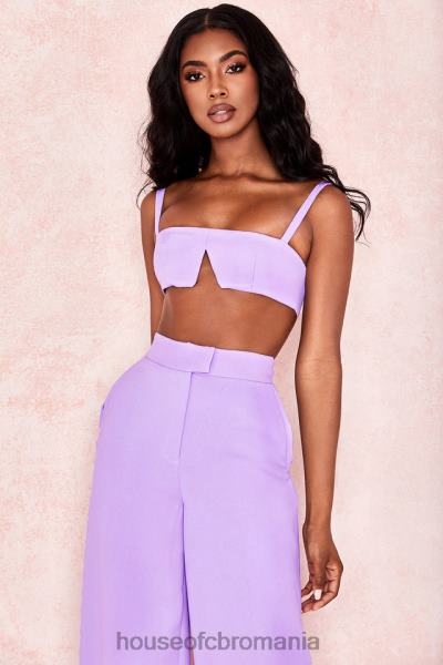 îmbrăcăminte House of CB leela violet crepe v bralet wire X4F68813
