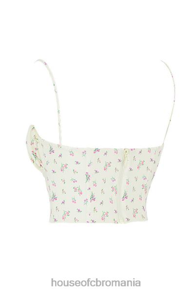 îmbrăcăminte House of CB lilibeth lemon ditsy floral adunat bustieră top X4F6888