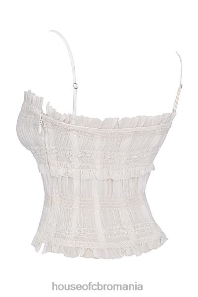 îmbrăcăminte House of CB lula ivory corset cu pliuri cu paiete X4F6825